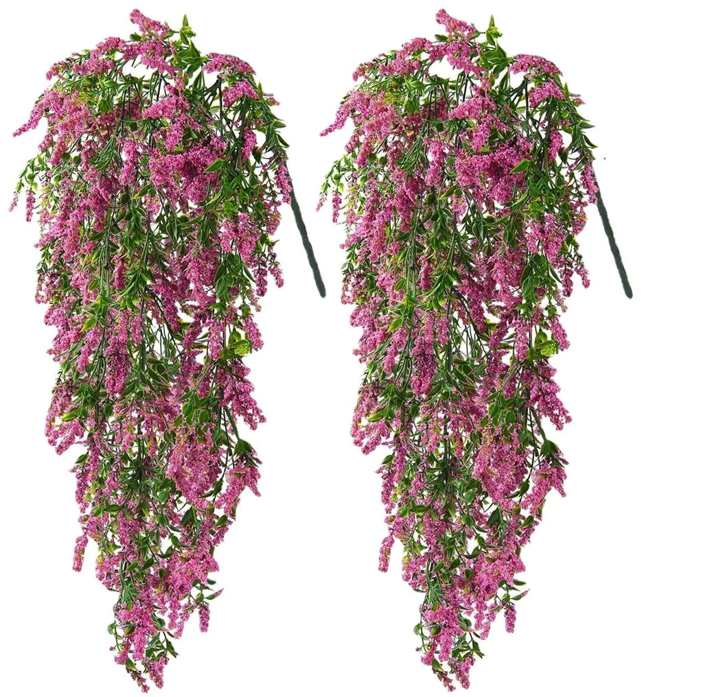 2PCS Artificial Baby’s Breath Ivy Vine – Hanging Faux Flowers Garland for Wedding Decor, Garden, Window, Home Wall & Outdoor Floral Decoration