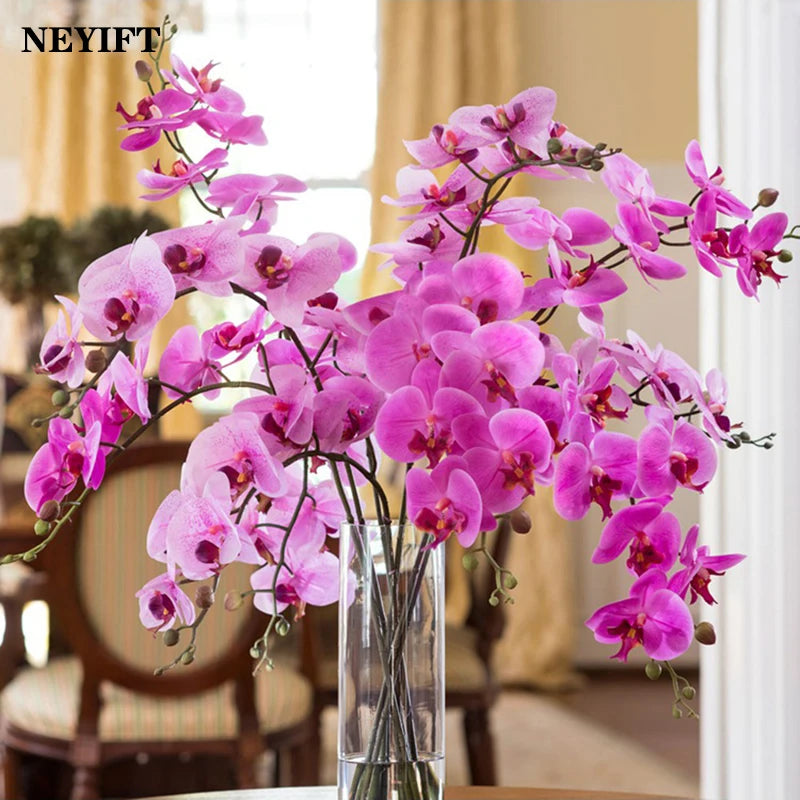 9-Head 98cm Artificial Butterfly Orchid Stem | Realistic Faux Moth Orchid Branch for Wedding Décor, Home Styling & Seasonal Celebrations