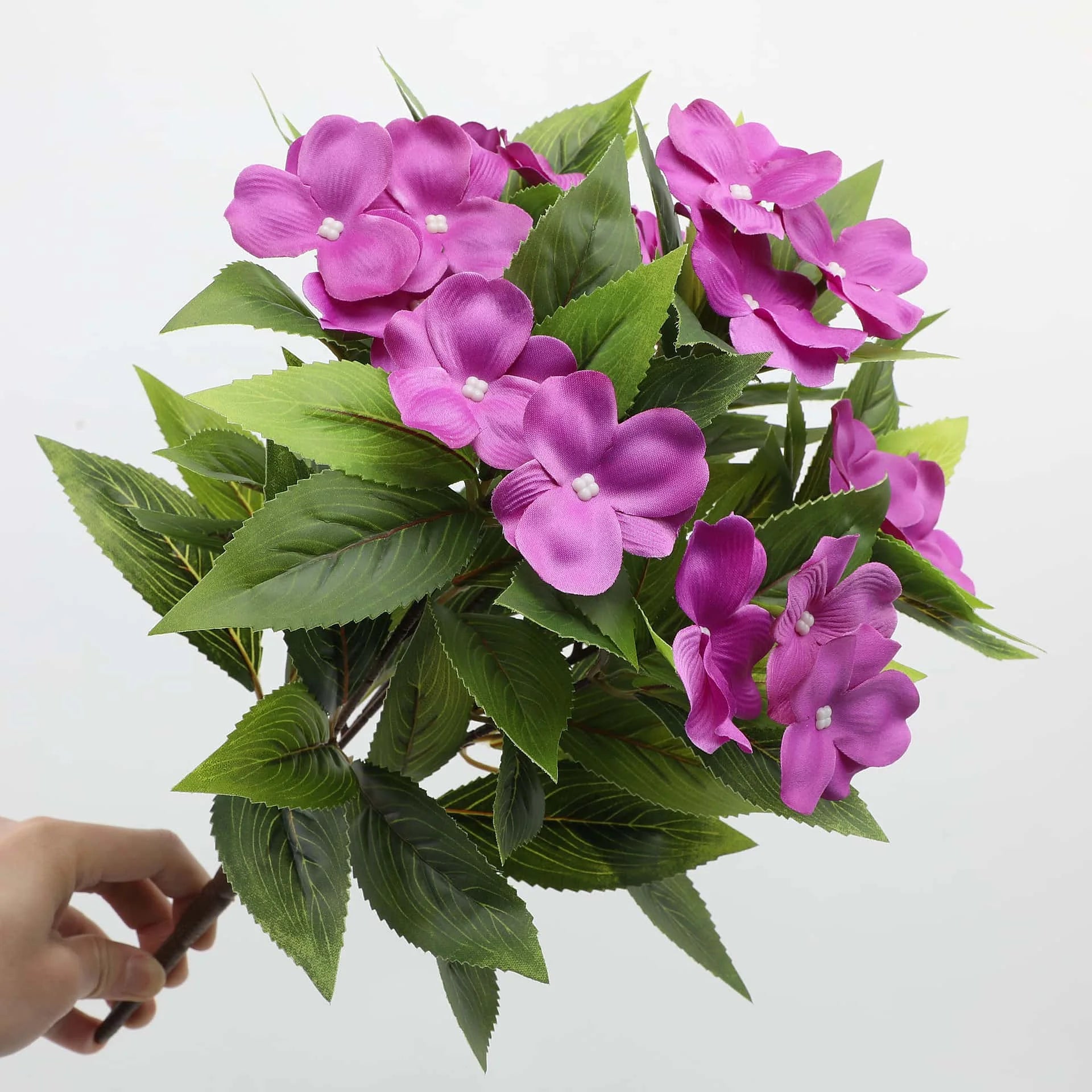 1/2/6PCS Artificial Balsam Flowers – UV Resistant Realistic Silk Faux Flower Stems for Indoor Outdoor Decor, Wedding, Home, Hotel Arrangement
