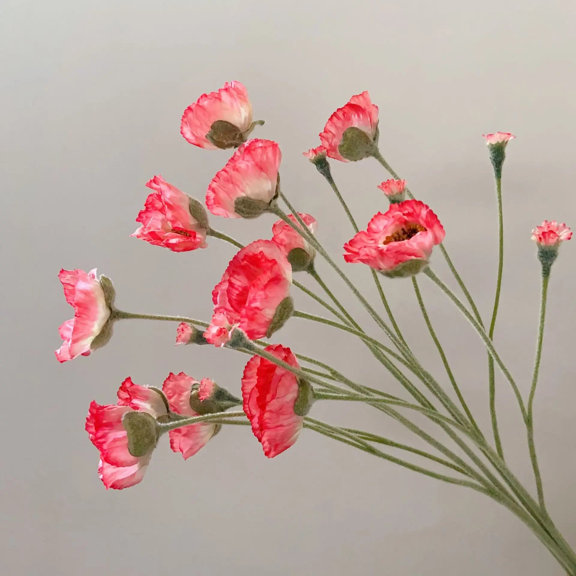Artificial Poppy Stems – 65cm Long Faux Flowers for Wedding, DIY Decor