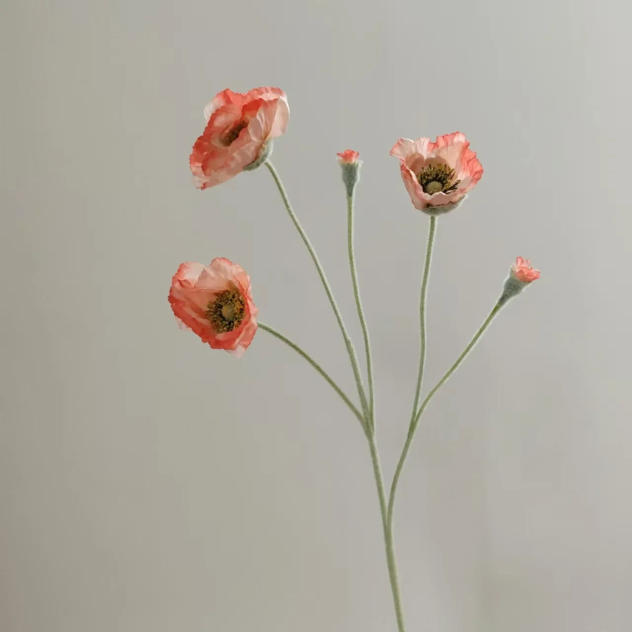 Artificial Poppy Stems – 65cm Long Faux Flowers for Wedding, DIY Decor