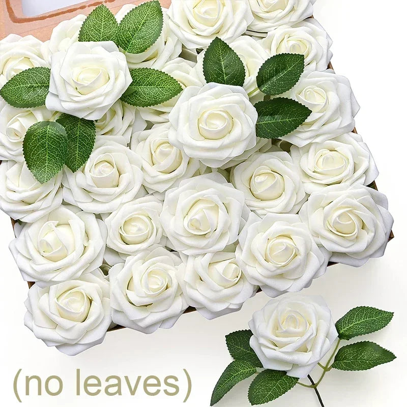 Artificial Red Foam Roses – Velvet DIY Wedding Flower Set