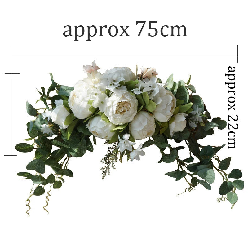 Artificial Champagne Peony & Rose Arch Wreath Bulk – Faux Floral Garland