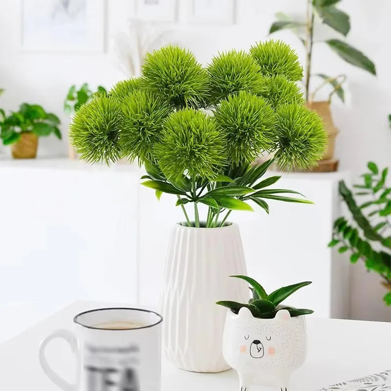 5/10PCS Artificial Dandelion Flower Bouquet Bulk – Plastic Faux Vase Arrangement