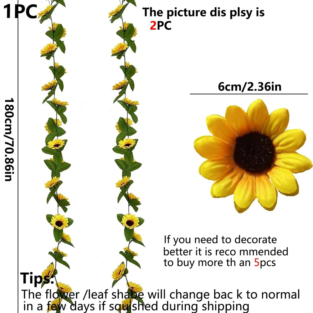Artificial Sunflower Vine Garland – Hanging Wreath