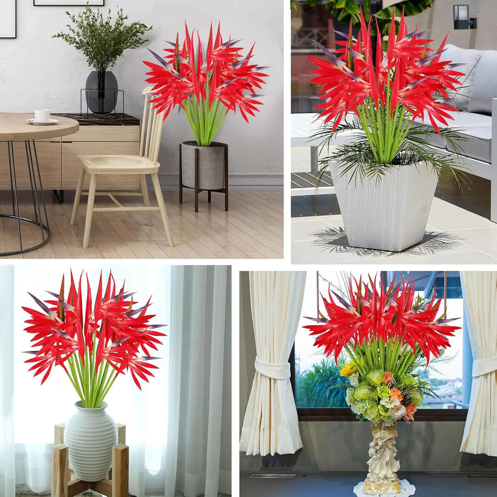 10PCS Artificial Bird of Paradise Flowers Bulk – 22 Inch Faux Strelitzia Stems