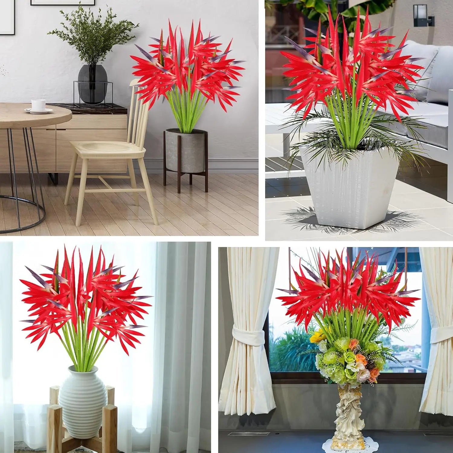 10PCS Artificial Bird of Paradise Flowers Bulk – 22 Inch Faux Strelitzia Stems