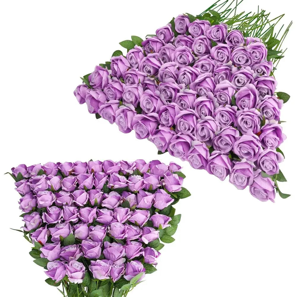 90PCS Artificial Long Stem Roses – Velvet Touch Bulk Flowers