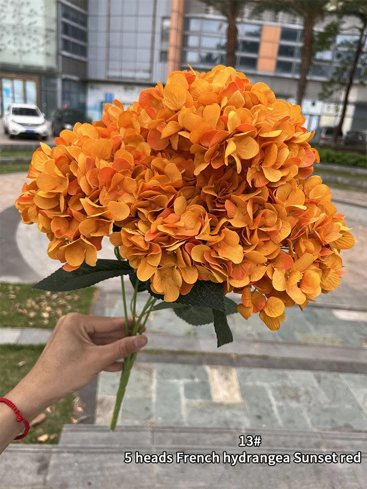 Artificial Hydrangea Bouquet – 5 Heads Silk Flowers