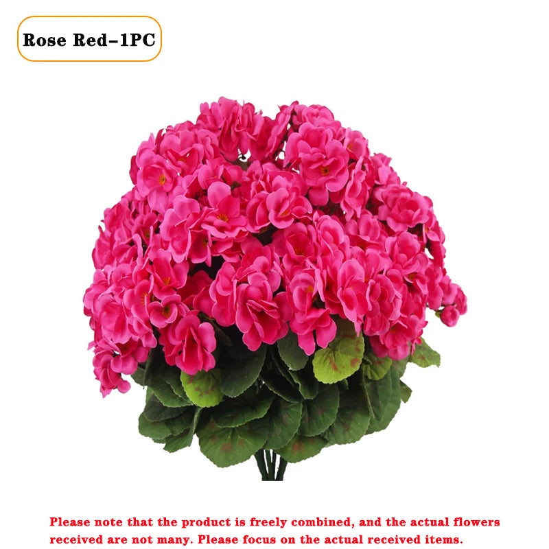 Artificial Begonia Flowers Bulk 1–8PCS