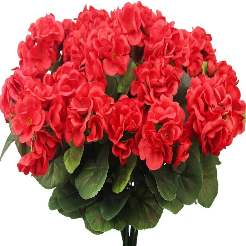 Artificial Begonia Geranium Silk Plants- Outdoor