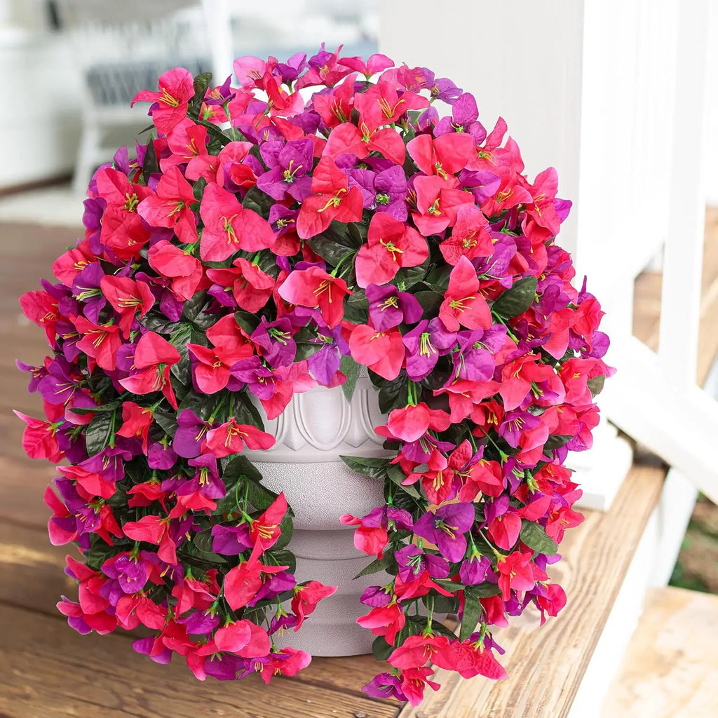 Artificial Outdoor Hanging Flowers – Geranium Morning Glory Bougainvillea Garland