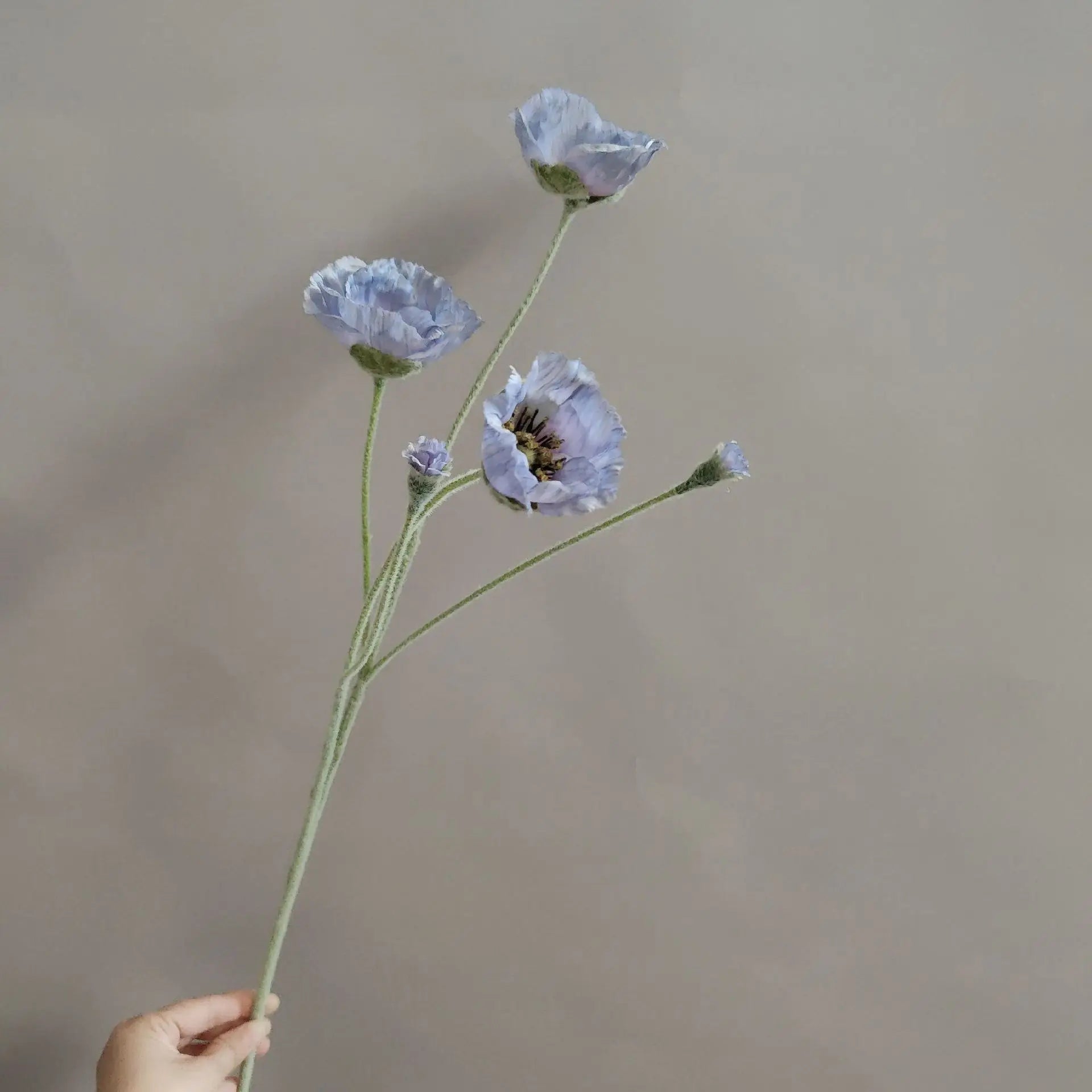Artificial Poppy Stems – 65cm Long Faux Flowers for Wedding, DIY Decor