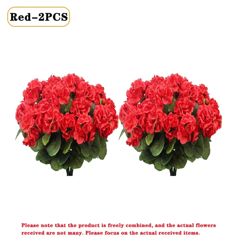 1-8PCS UV Resistant Artificial Begonia Flowers – Realistic Faux Outdoor Flower Heads for Garden, Porch, Patio, Wedding Decor & Floral Arrangements