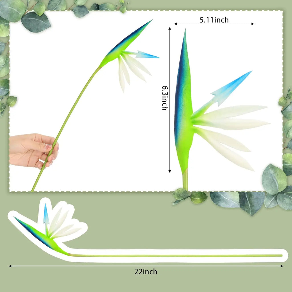 10PCS Artificial Bird of Paradise Flowers Bulk – 22 Inch Faux Strelitzia Stems