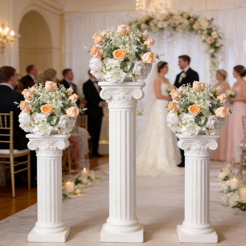 Artificial Flower Ball Wedding Arrangement – Champagne White Rose Silk Floral Sphere