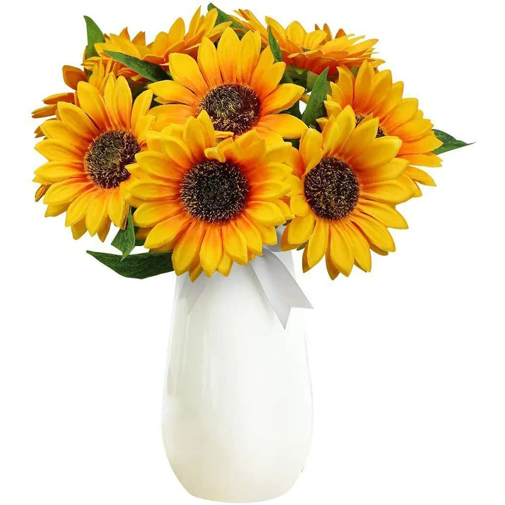 Artificial Sunflower Bouquet 7 Heads – Silk Sunflowers Fake Flower Arrangement