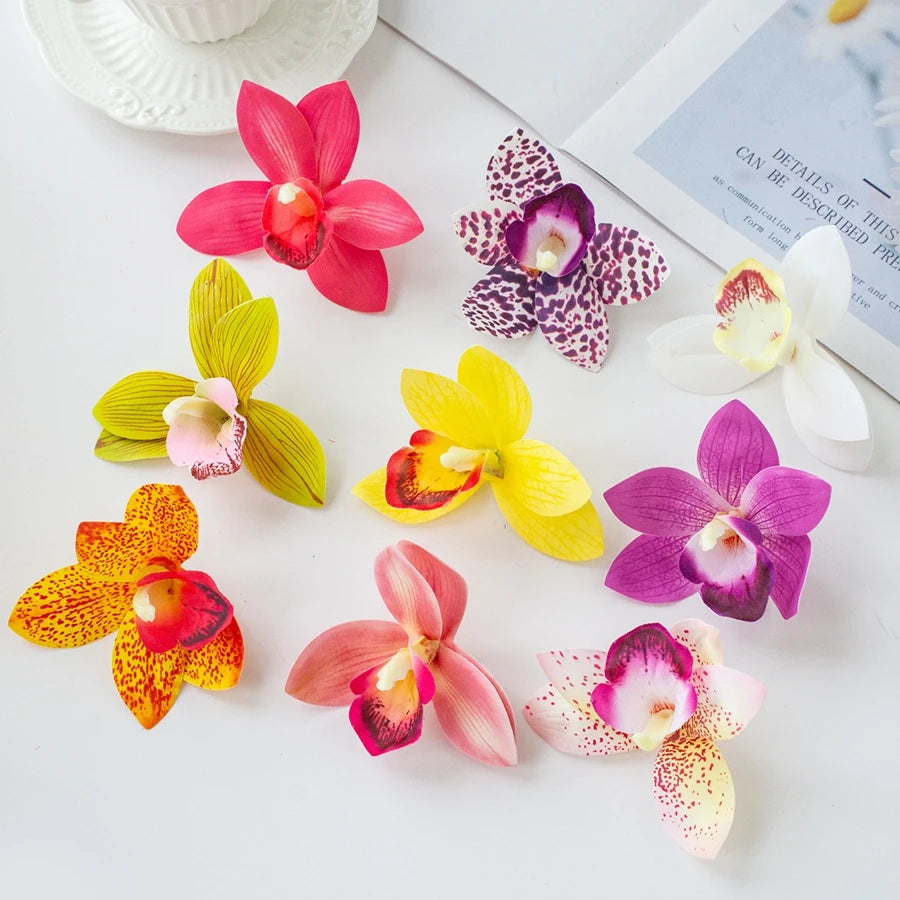 Artificial Orchid Flower Heads (50/100pcs) – Silk