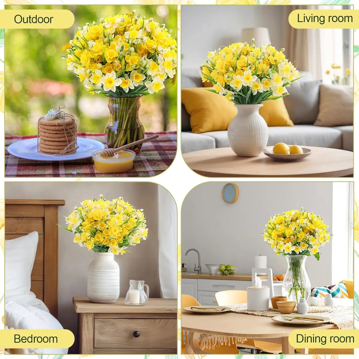 Artificial Narcissus Daffodil Silk Flowers