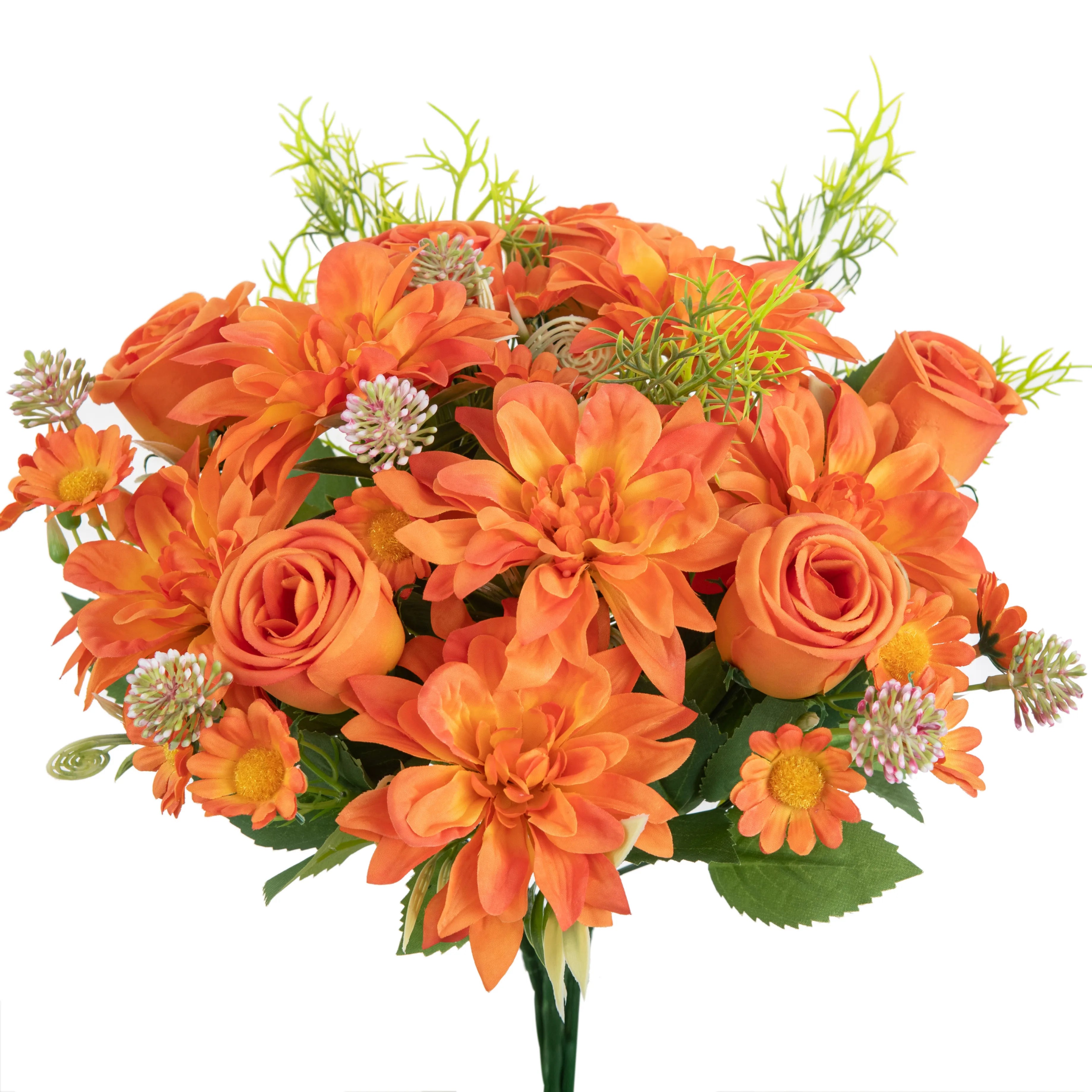 Artificial Dahlia Rose Bouquet – Silk Faux Flowers