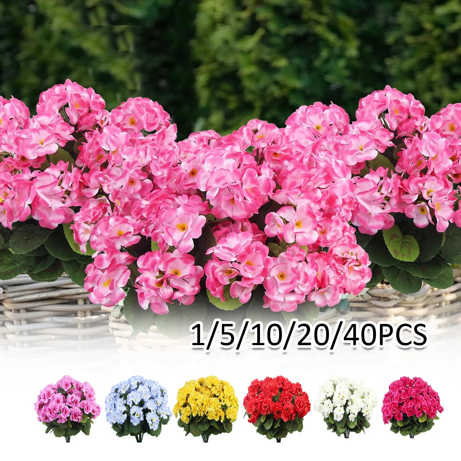 Artificial Begonia Geranium Bulk Plants