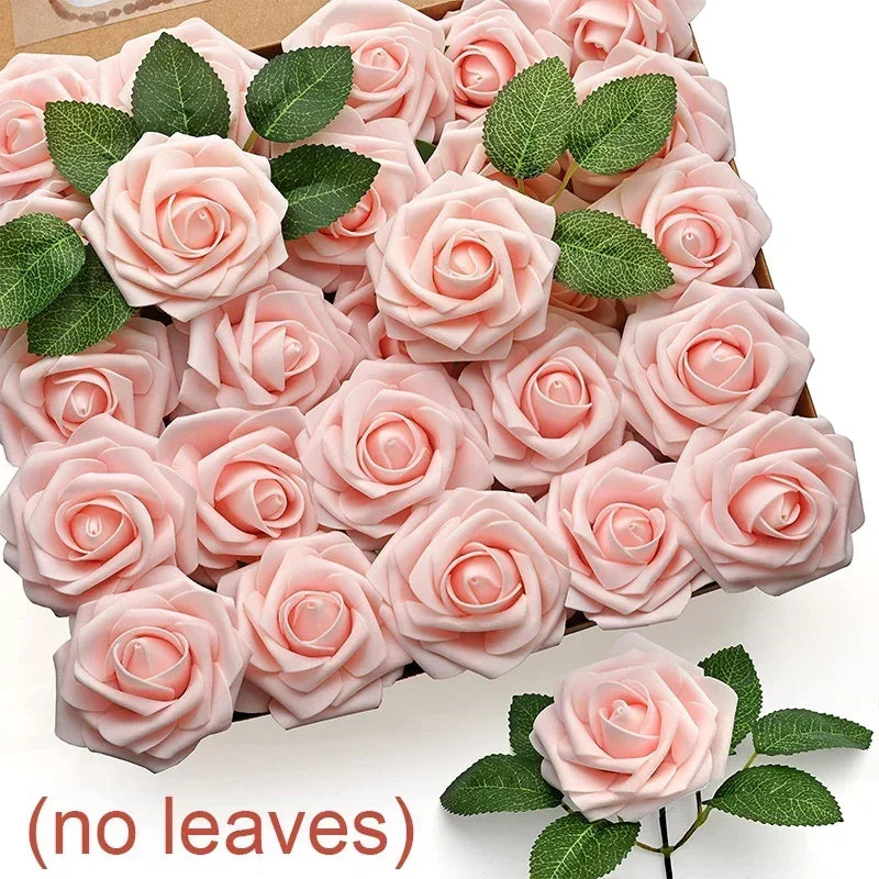 Artificial Red Foam Roses – Velvet DIY Wedding Flower Set