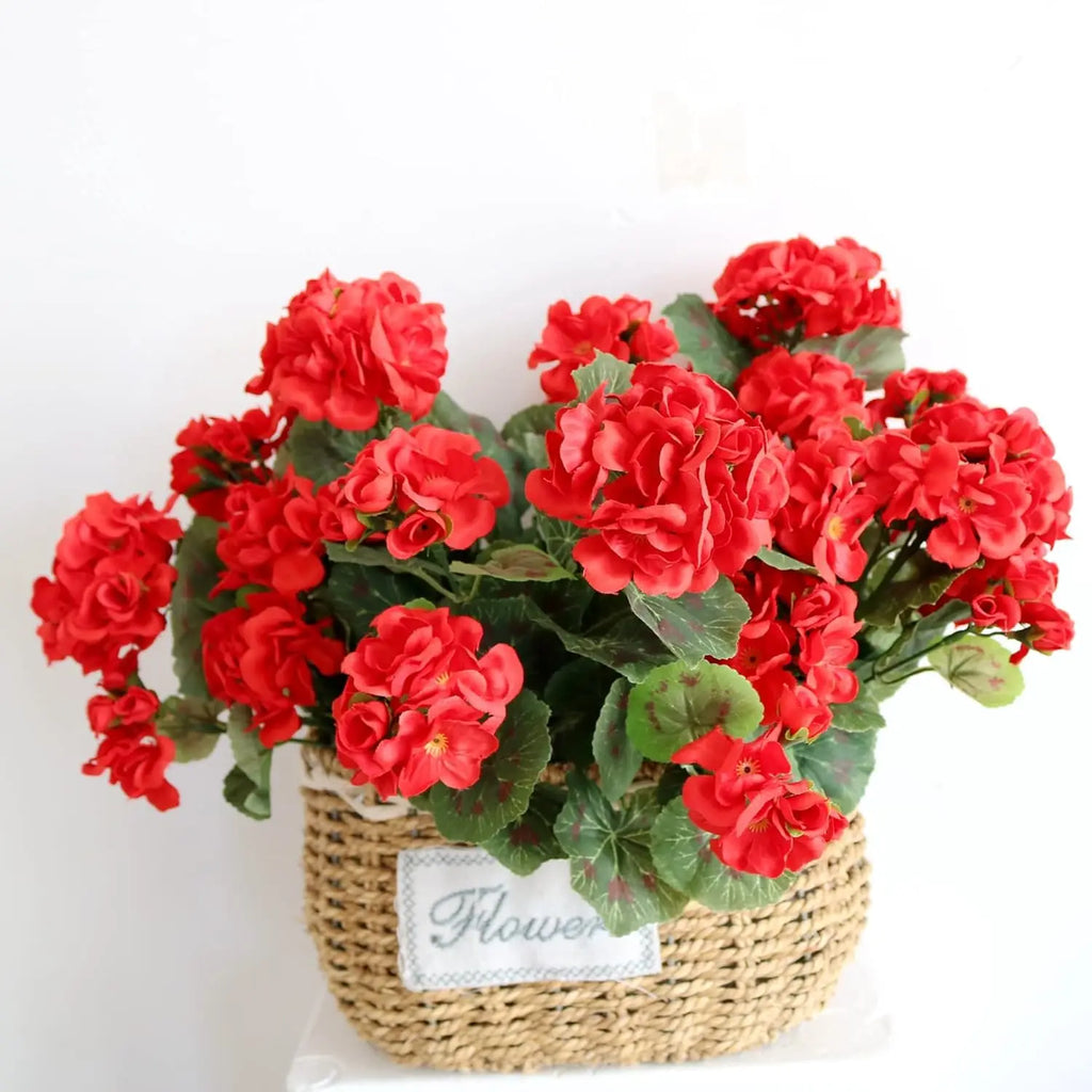 Artificial Geranium Begonia Bulk- Outdoor 4pcs