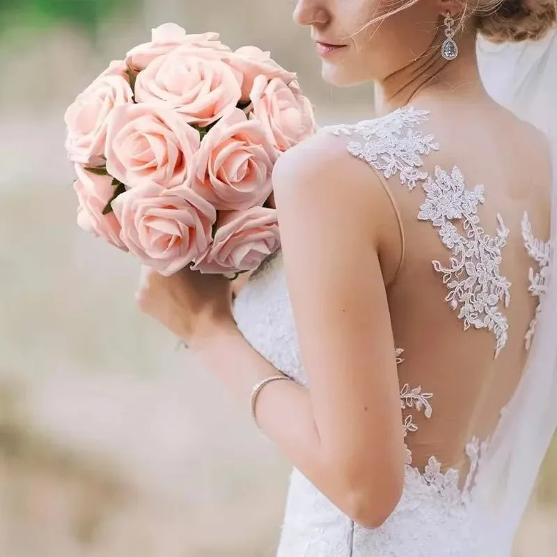 Artificial Red Foam Roses – Velvet DIY Wedding Flower Set