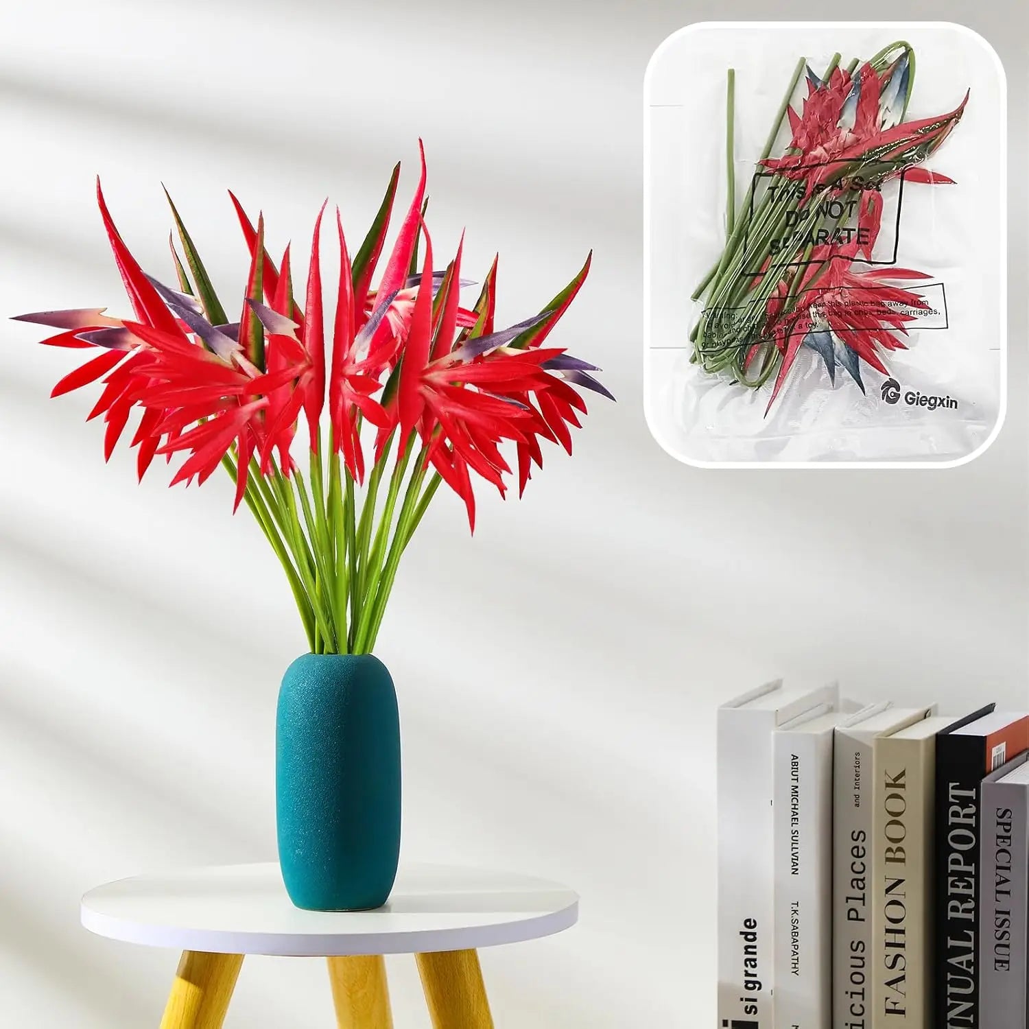 10PCS Artificial Bird of Paradise Flowers Bulk – 22 Inch Faux Strelitzia Stems