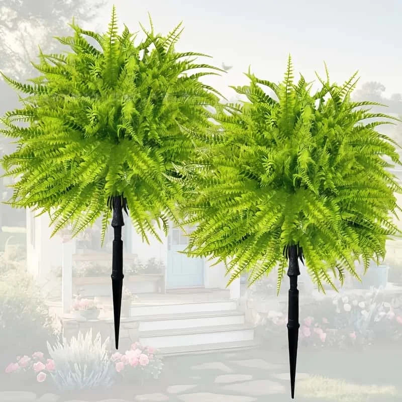 2PCS UV Resistant Artificial Bush – Outdoor Ground Stake Garden