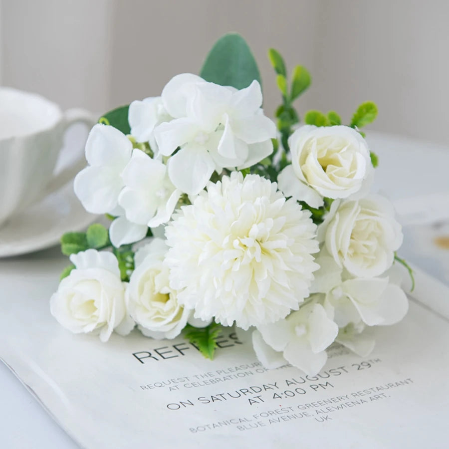 Artificial Rose & Chrysanthemum Bouquet