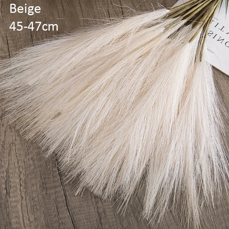 10PCS Artificial Pampas Grass Bouquet Bulk – Silk Reed Grass Stems for Boho Wedding