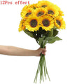 Artificial Sunflower Bouquet – Silk Real Touch Faux Flowers