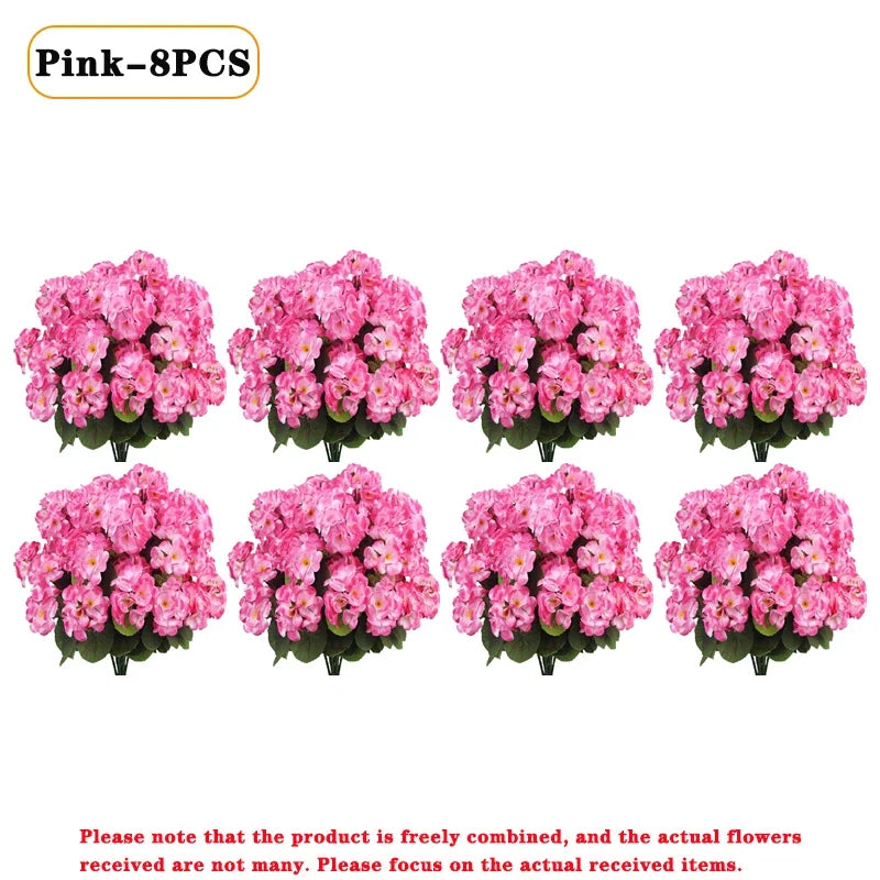 1-8PCS UV Resistant Artificial Begonia Flowers – Realistic Faux Outdoor Flower Heads for Garden, Porch, Patio, Wedding Decor & Floral Arrangements