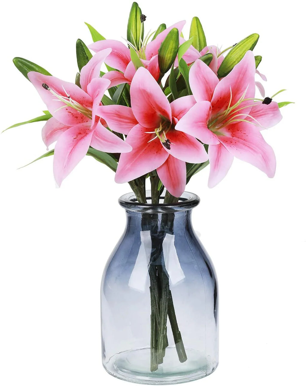 5 Bouquets Artificial Tiger Lily Flowers – Real Touch Faux Lily Bouquets
