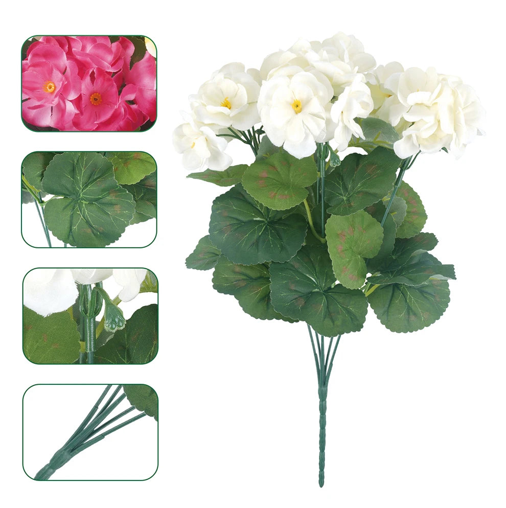 Artificial Begonia Silk Bouquet Bulk – 4/6Pcs