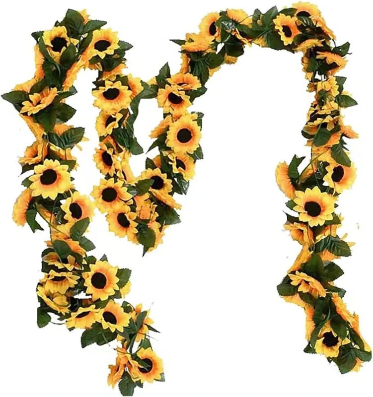 Artificial Sunflower Vine Garland – Hanging Wreath