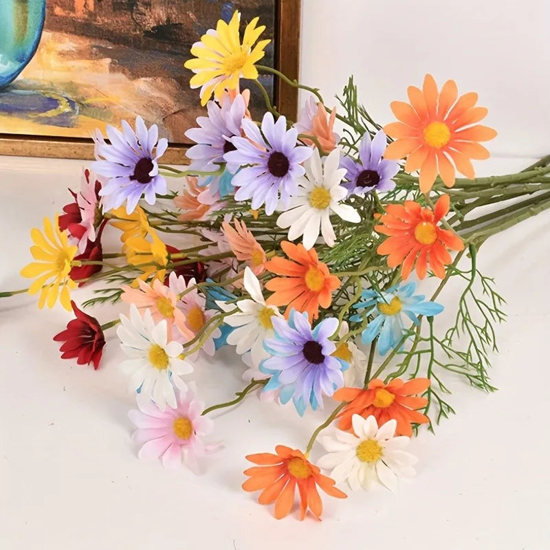 1/2/3PCS Artificial Daisy Flower Bouquet 50cm – Silk Faux Daisy Flowers Bulk