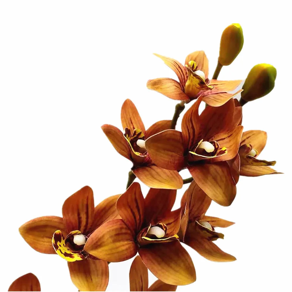 Artificial Real Touch Orchid Plant – 10 Head PU Tropical Orchid Stem