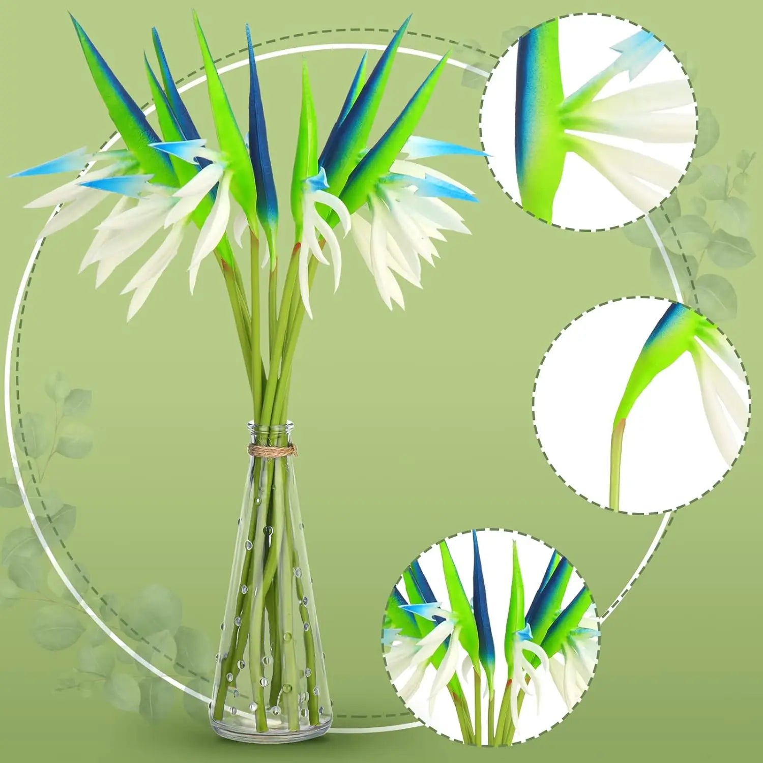 10PCS Artificial Bird of Paradise Flowers Bulk – 22 Inch Faux Strelitzia Stems