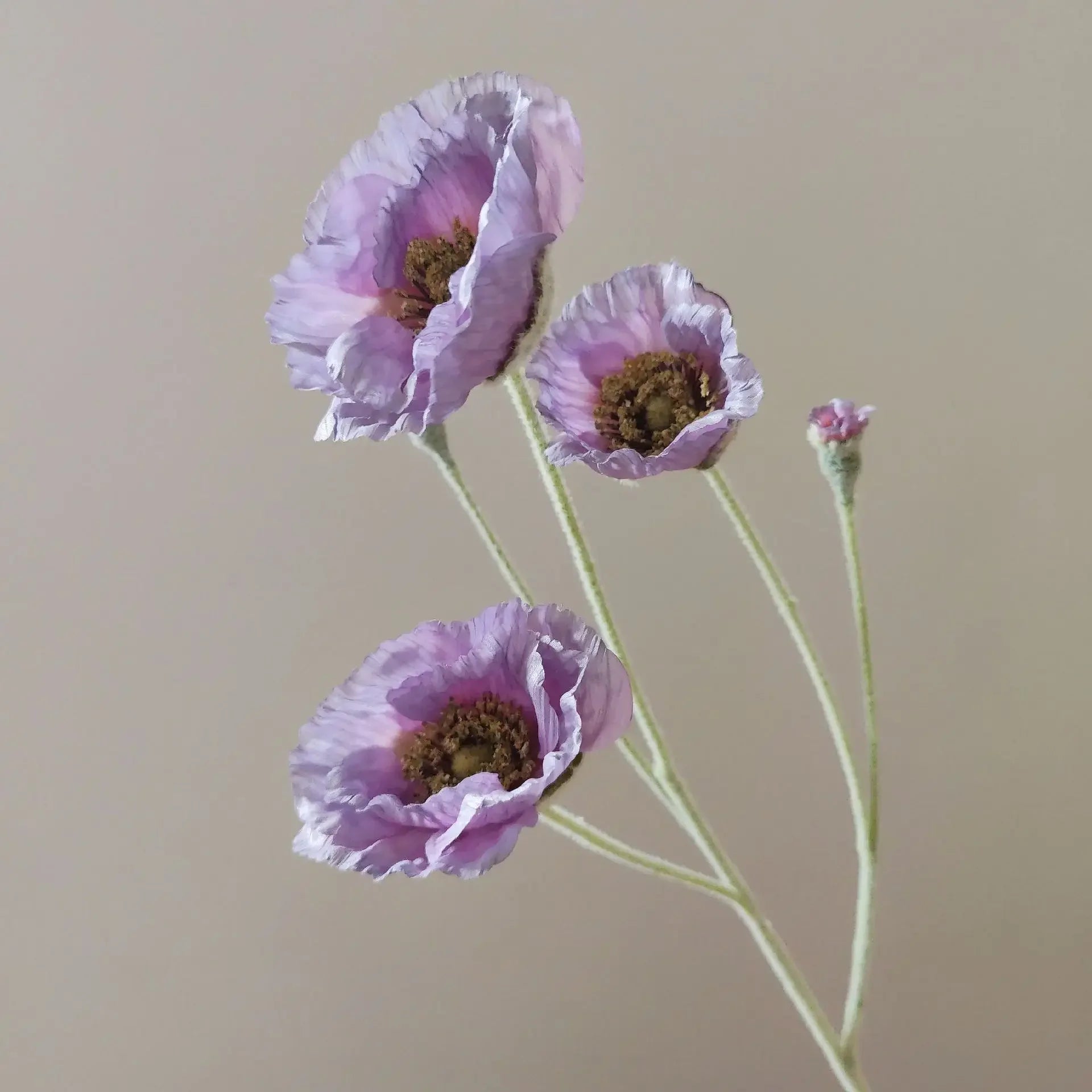 Artificial Poppy Stems – 65cm Long Faux Flowers for Wedding, DIY Decor