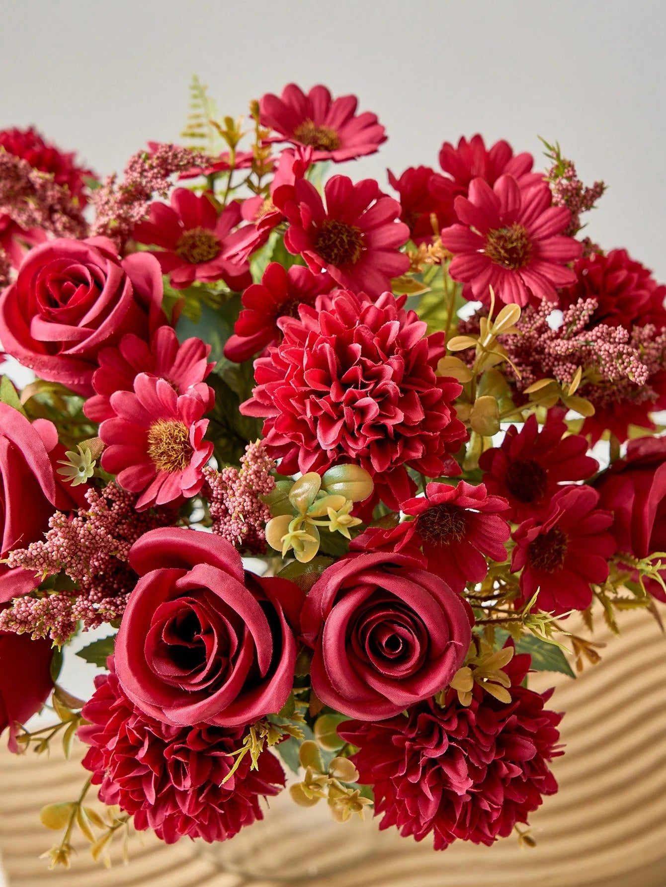 Artificial Rose & Daisy Bouquet 1/3PCS – Silk Fake Flowers