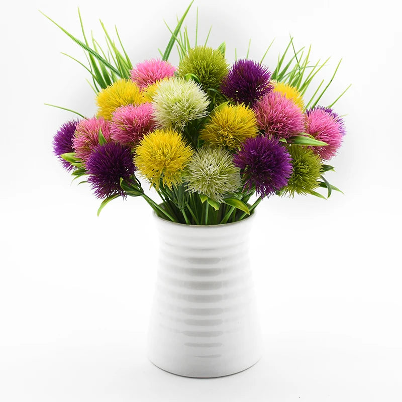 Artificial Dandelion Flowers Bouquet – Realistic Plastic Faux Dandelion Plants