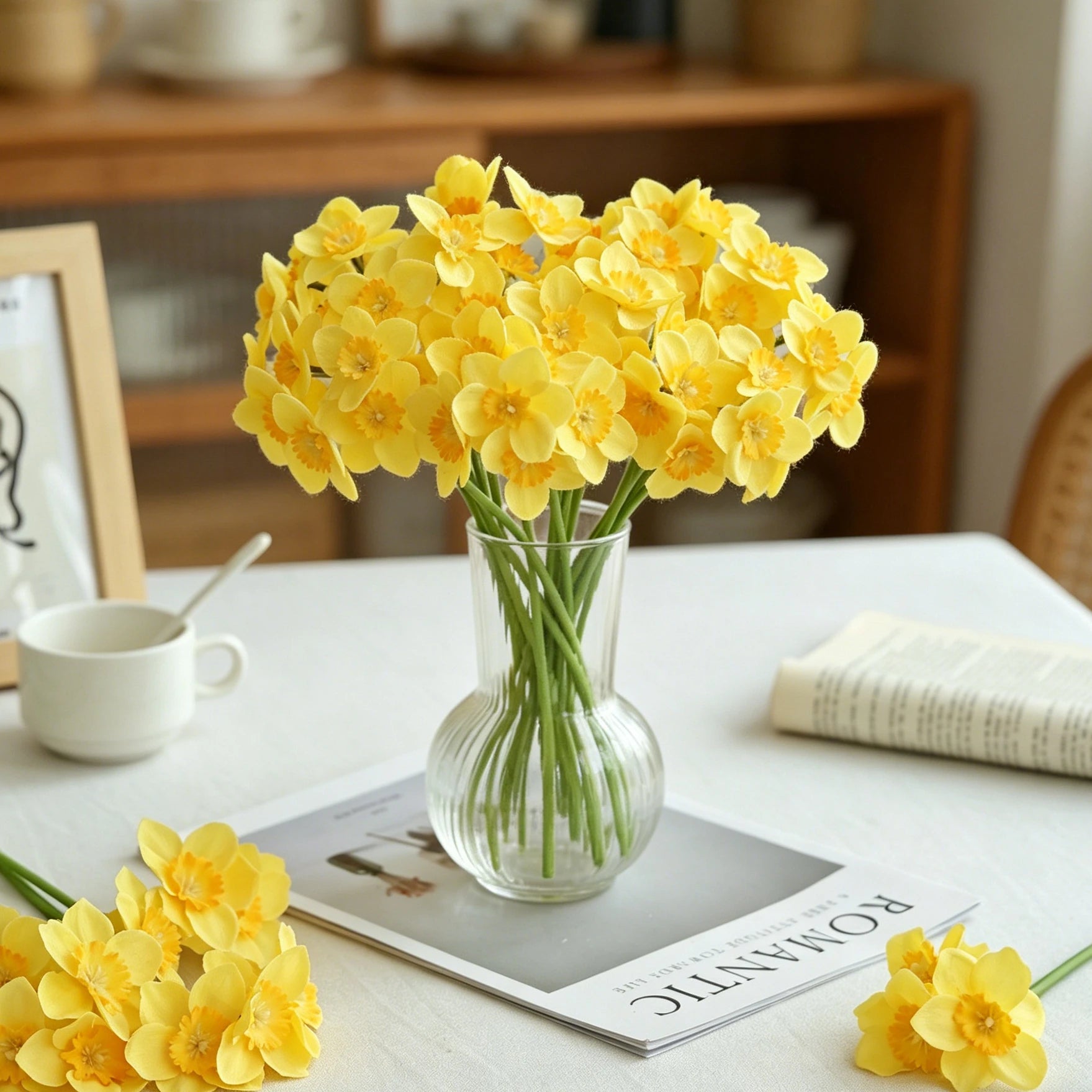 Bulk Artificial Daffodil Stems Silk
