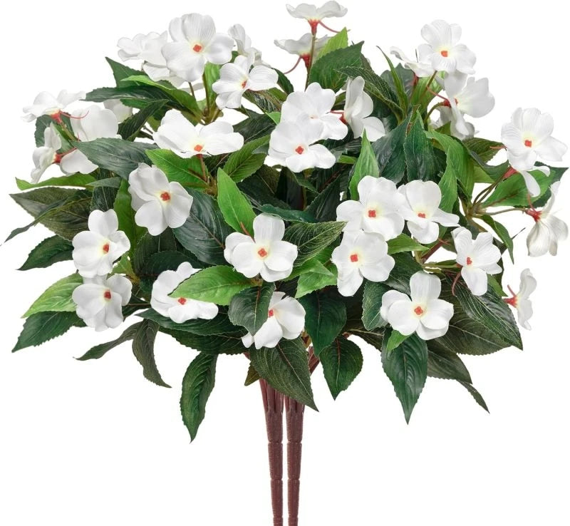 Artificial Silk Geranium Flower Bouquet – Fake Flowers for Outdoors