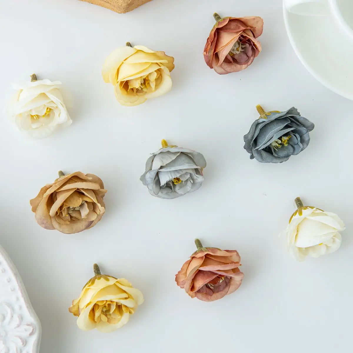 Artificial Rose Flower Heads (5/10pcs) – Silk