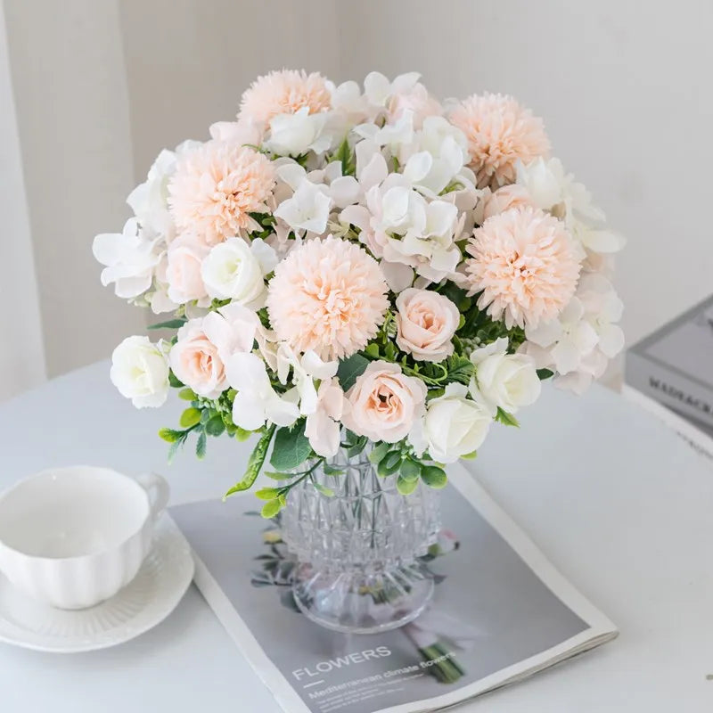 Artificial Rose & Chrysanthemum Bouquet