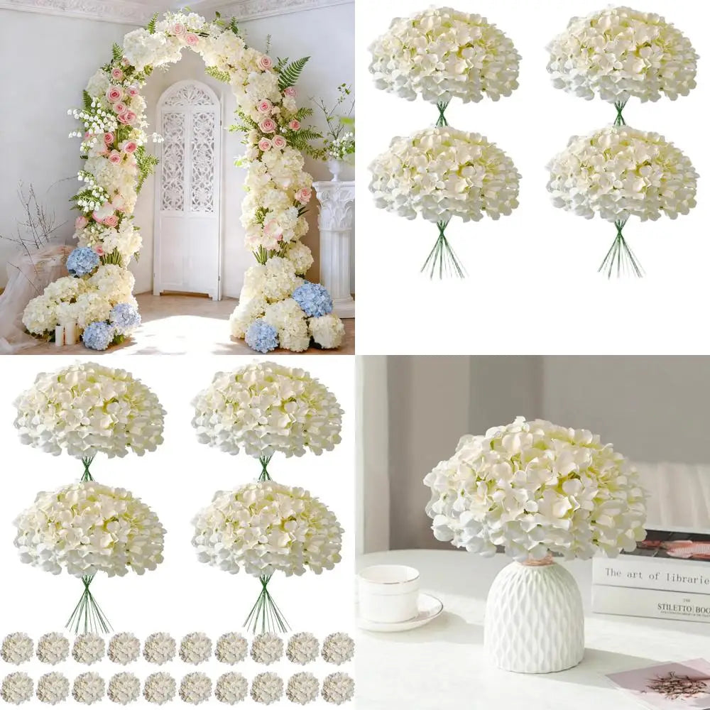 100PCS Artificial Hydrangea Stems – Bulk Faux Flowers