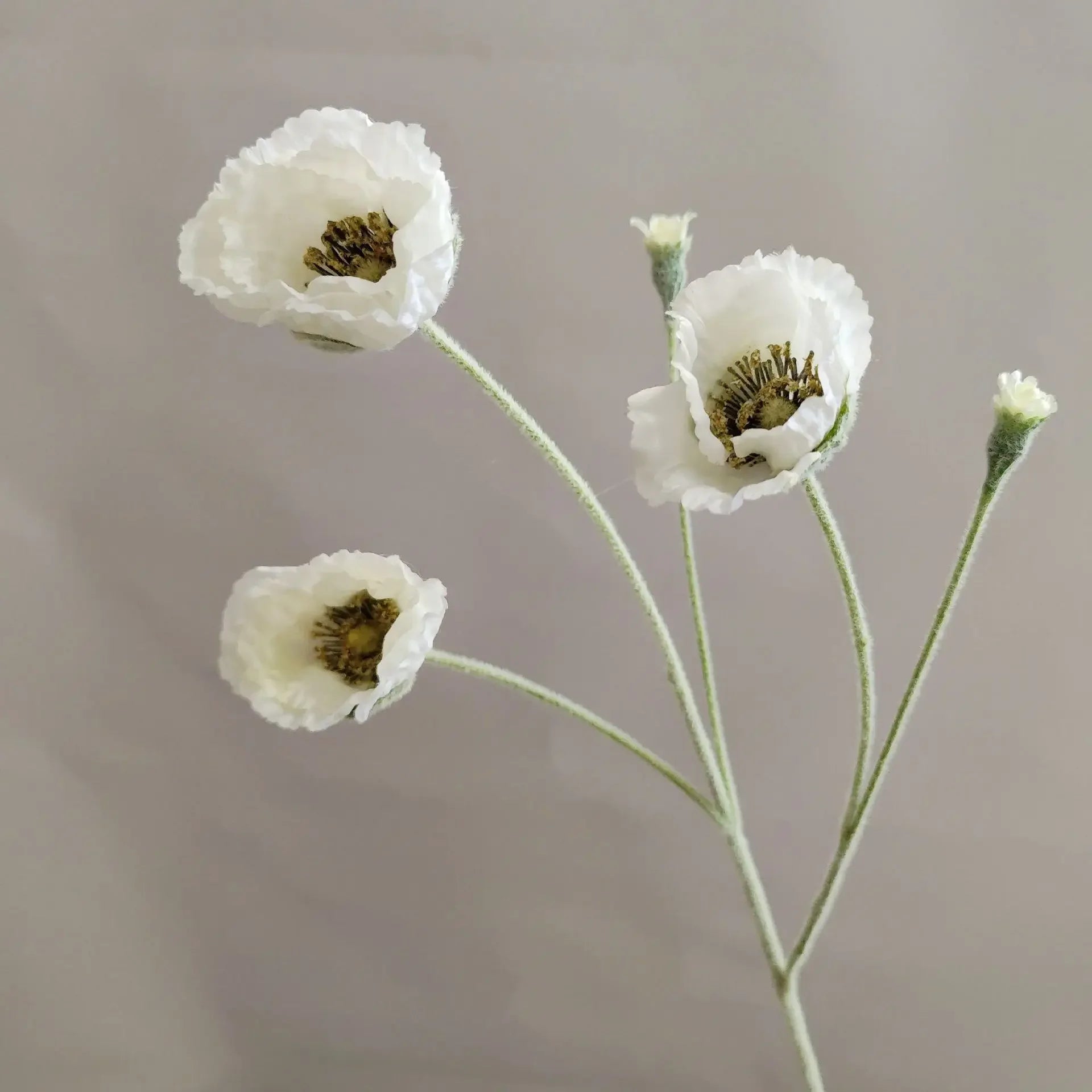 Artificial Poppy Stems – 65cm Long Faux Flowers for Wedding, DIY Decor