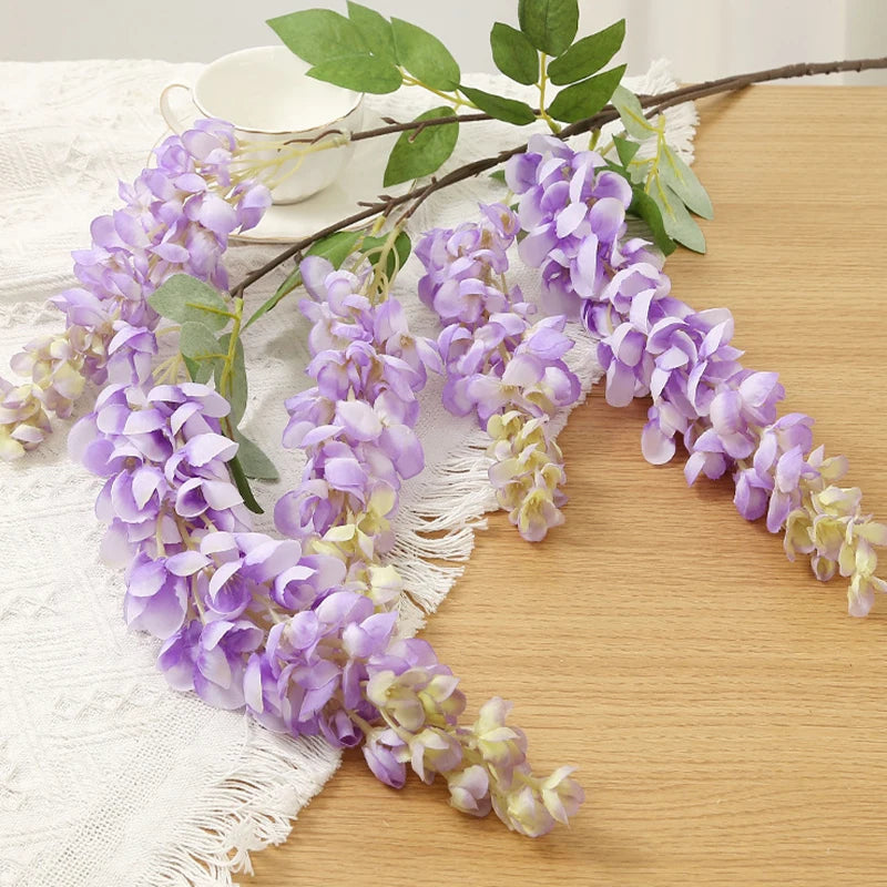 Artificial Wisteria Flower Garlands 5 Forks – Silk Hanging Vine